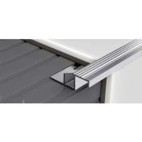   profilplast szögletes Lépcső Élvédő, 11mm, alu natúr, 3m