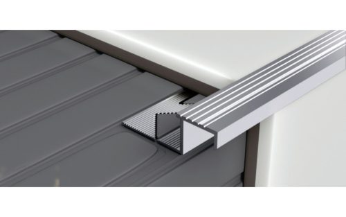 profilplast szögletes Lépcső Élvédő, 11mm, alu natúr, 3m