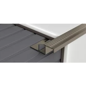   profilplast szögletes Lépcső Élvédő, 11mm, matt olíva, 2,5m