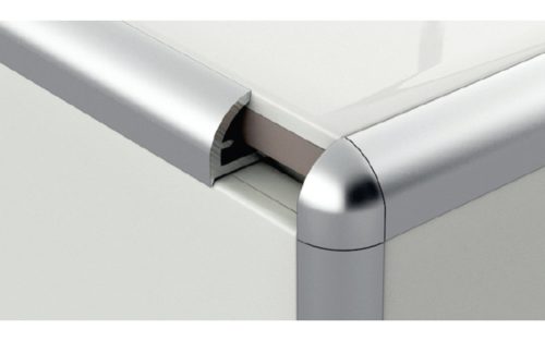 profilplast íves élsín, 10mm, matt ezüst, 2,5m