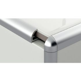 profilplast íves élsín, 8mm, matt ezüst, 2,5m