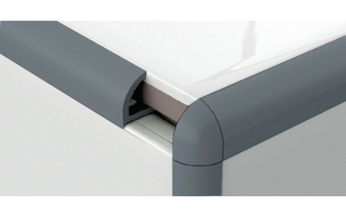 profilplast íves csempeélvédő, 10mm, bazaltszürke, 2,78m