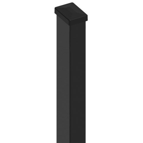 Alfafence zártszelvény kerítésoszlop, RAL7016 antracit, 60 mm x 40 mm x 1,4 mm / 2300 mm, kupakkal