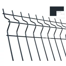   Alfafence 3D Táblás kerítés, Antracit, RAL7016, 1230mm/3,8-3,8mm/2505mm