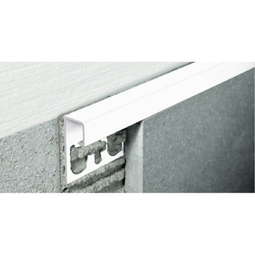 PP szögletes matt fehér alumínium élprofil, 10mm, 2,7m