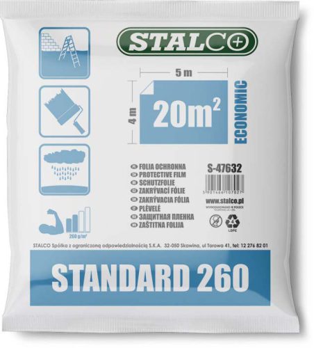 Stalco takarófolia 4 X 5 m ldpe 500 G extra erős, prémium