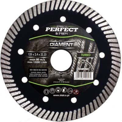 Stalco gyémántvágókorong tárcsa turbo D= 125X24X2223mm
