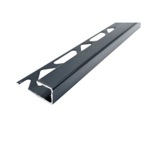 PP szögletes élprofil, matt fekete alumínium, 10mm, 2,7m
