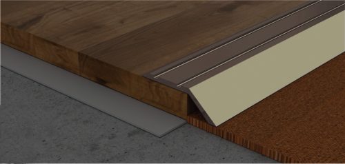 profilplast öntapadós szintváltó aluprofil, 3mm, mattPezsgő, 2,7m