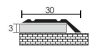 profilplast öntapadós szintváltó aluprofil, 3mm, mattPezsgő, 2,7m