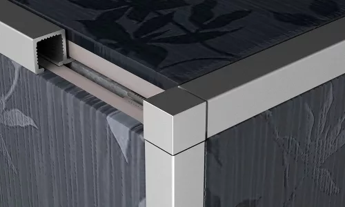 Profilplast Dekorcsík, alumínium, eloxált matt ezüst 10x10mm 451322702 2,7fm