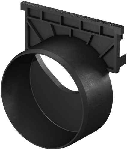 Aco Hexaline homloklap, csőcsonkkal, DN100, PP, fekete