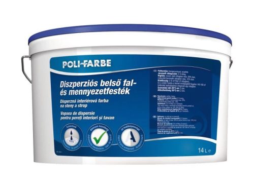 Poli-Farbe Diszperziós beltéri fal és mennyezet festék Poli-kutya fehér 14 l