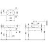 Duravit Foster Ráültethető mosdó 49,5x35cm túlfolyóval csaplyuk nélkül 0335500000