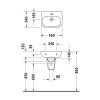 Duravit D-Code Kézmosó 45x34cm túlfolyóval csaplyukkal 07054500002