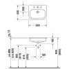 Duravit D-Code Beépíthető mosdó 54,5x43,5cm felülről való beépítéshez túlfolyóval csaplyukkal 0