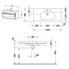 Duravit D-Code Bútorral aláépíthető mosdó 85x48cm túlfolyóval csaplyukkal 03428500002