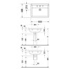 Duravit Starck 3 Mosdó 65x48,5cm túlfolyófal csaplyukkal 0300650000