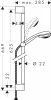 Hansgrohe zuhanyszett, Crometta 85 kézizuhannyal, 65cm-es Unica C zuhanyrúddal, 1,6m-es Metafle