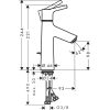 Hansgrohe Talis S 100 mosdócsaptelep, automata lefolyógarnitúrával, króm, 72020000