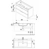 Jika Cube Alsószekrény mosdóval 100 2 fiókkal 100x43cm fehér 4.5365.2.176.300.1