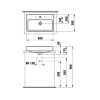Laufen Pro A Mosdótál 60x38cm 1 csaplyukkal középen alsó felülete csiszolt 8.1295.3.000.104.1