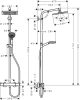 Hansgrohe Chrometta E 240 Showerpipe termosztátos zuhanyrendszer, króm, 27271000