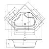 Riho Winnipeg sarokkád 145x145cm 305l, B010001005