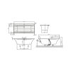 Villeroy & Boch Squaro Edge 12 szabadon álló quaryl kád, le és túlfolyőval, kádlábbal, UBQ1
