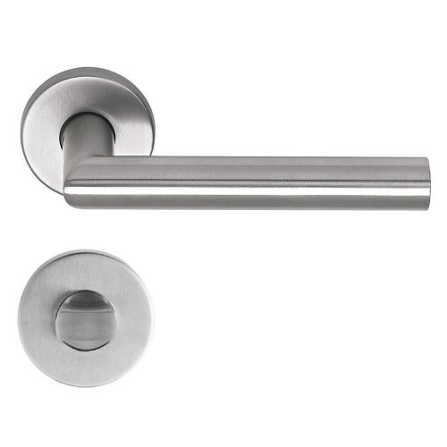 Lartech Thema-Pro kilincs, inox, körrozettás, WC zárral