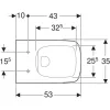 Geberit Selnova Square Fali WC 35x34x53 Rimfree, 500.275.01.1