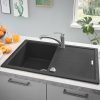 Grohe K400 műgránit mosogatótálca, 1 medencés, csepptálcával, 78x50cm, antracit színben, 31639A