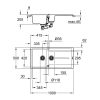 Grohe K400 műgránit mosogatótálca, 1 medencés, csepptálcával, gyümölcsmosóval, 100x50cm, antrac