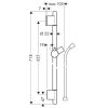Hansgrohe Unica'S Puro zuhanyrúd, matt fekete, 65cm, 28632670