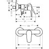 Hansgrohe Talis E Falsíkon kívüli Egykaros Zuhanycsaptelep, zuhanyszett nélkül,  71760670 matt 