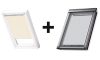Velux DOP komfortcsomag, DKL fényzáró roló(1085S bézs), fehér sínnel+MHL külső hővédő roló, PK08, 94x140 cm
