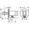 Hansgrohe Fixfit S fali csatlakozó zuhanytartóval, Króm 26888000