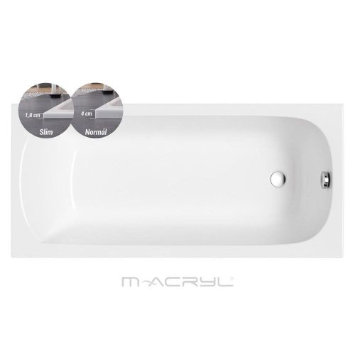 M-Acryl Mira Slim egyenes kád 180x80cm + Láb 12487