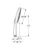 Grohe Rainshower SmartActive 130 kézizuhany, 3 féle vízsugárral, phanom black