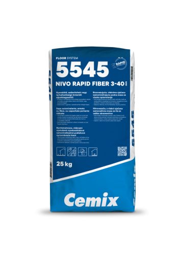 Cemix 5545 Nivorapid önterülő, gyorskötésű aljzatkiegyenlítő, kül- és beltérre, 3-40 mm, 25 kg