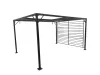 Sunrite Artemis - kerítéses pergola 3x4M (alu és acél váz és poliészter árnyékolókkal, fekete)