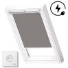 Velux elektromos fényzáró roló, DML MK06, 78x118 cm, 0705KWL Szürke, fehér sínnel