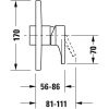 Duravit Tulum Egykaros, egyutas zuhanycsaptelep, falsíkra szerelhető, króm TU4210010010